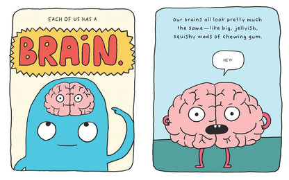 This Is My Brain!の内側ページ – カラフルでユーモアあふれるコミック風イラストで脳の働き方や多様性について学べる英語絵本