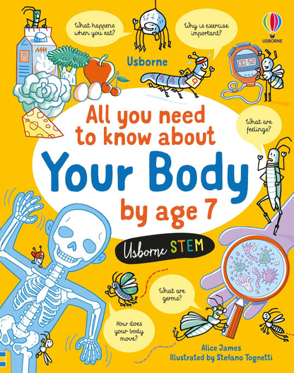 All You Need to Know about Your Body by Age 7 by Usborne Alice James – 体・健康・感情・成長を学ぶ英語知識本、5〜8歳向けSTEM 80ページハードカバー